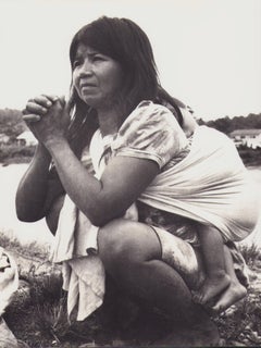 Vintage Ecuador, Woman, Indigenous, Black and White Photography, 1960s, 29 x 22 cm