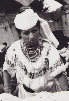 Ecuador, Woman, Market, Black and White Photography, 1960s, 28, 2 x 23, 1 cm