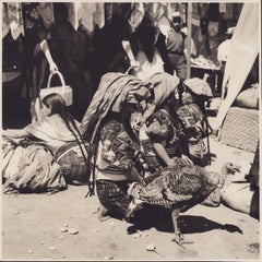 Vintage Guatemala, Market, Black and White Photography, ca. 1960s, 24 x 24 cm