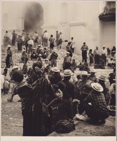 Vintage Guatemala, Street, People Black and White Photography, ca. 1960s, 29 x 24 cm