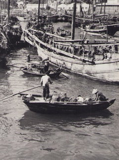 Hong Kong, Ships, Haven, Black and White Photography, 1960s, 24 x 24, 1 cm