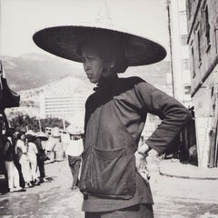 Hong Kong, Woman, Street, Black and White Photography, 1960s, 24 x 24 cm