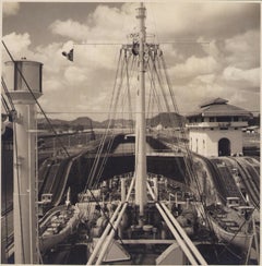 Vintage Panama, Ship, Black and White Photography, 1960s, 24, 3 x 24, 1 cm