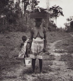 Suriname, Mother and Child, Black and White Photography, 1960s, 24, 6 x 24 cm