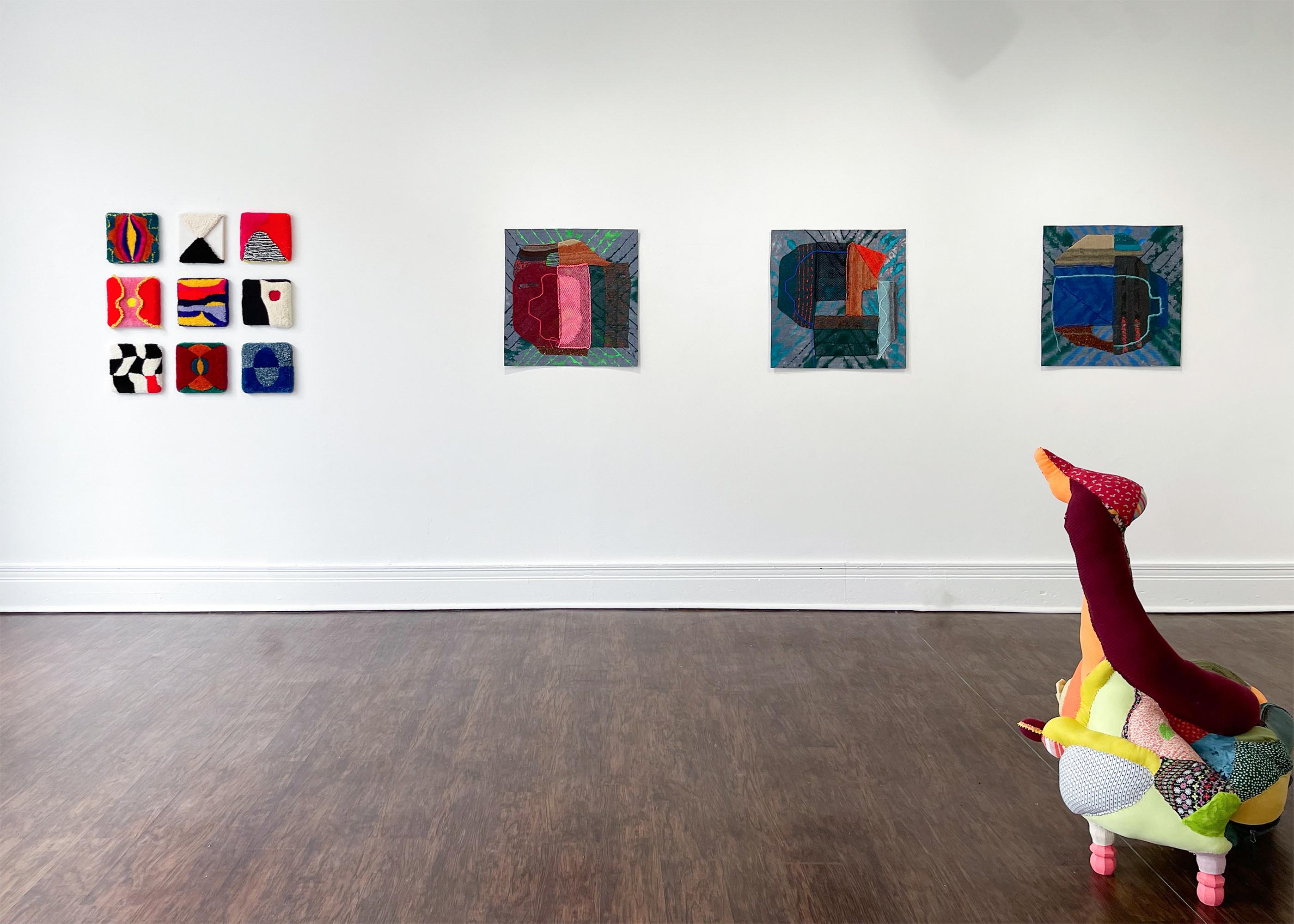 Recycled textiles, thread, batting, wood, chair legs, acrylic paint
40 x 50 x 22 inches

Artist Statement
I hand-sew compound sculptural forms that are constructed from clothing, furniture, household items, and other utilitarian materials. My