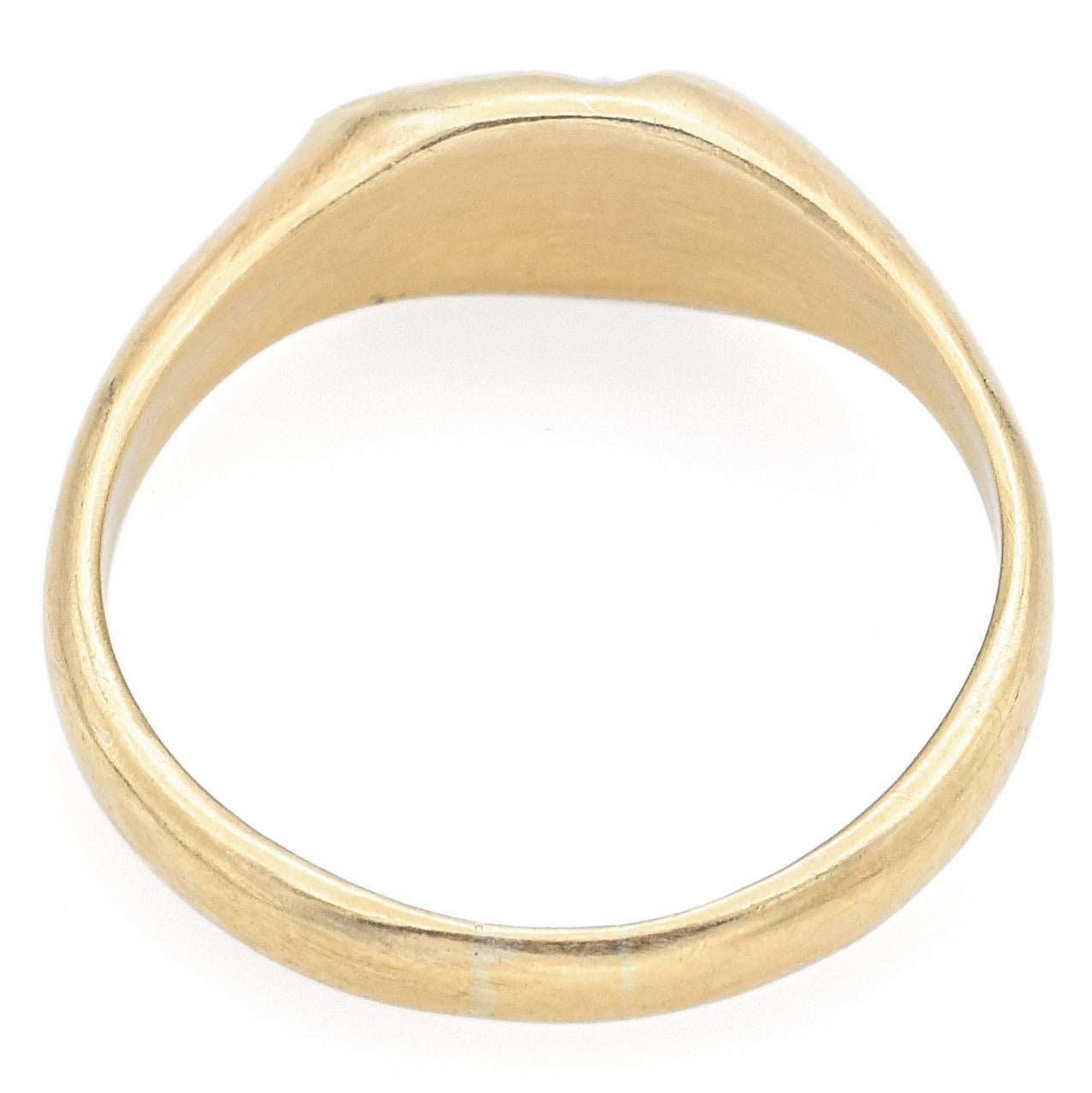 Round Cut Hannah Blount Little Gold Grey Lady Diamond Yellow Gold Ring Size 8