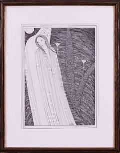 Set of 4 art nouveau lithographs by Scottish female artist Hannah Frank