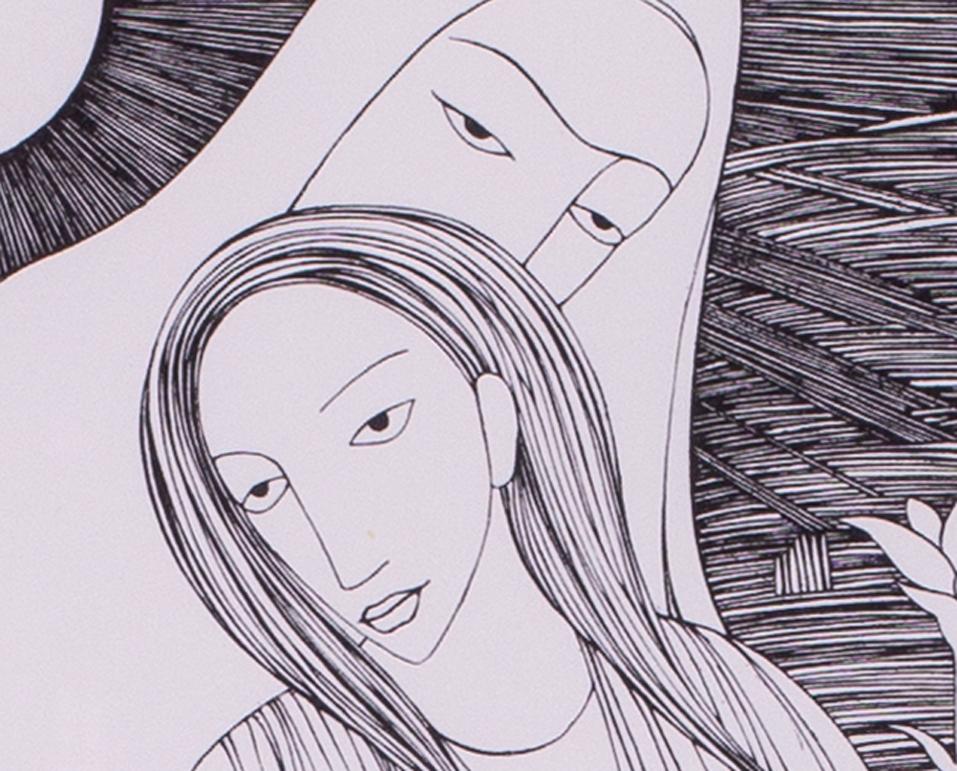 Set of 4 art nouveau lithographs by Scottish female artist Hannah Frank - Art Nouveau Print by Hannah Frank 