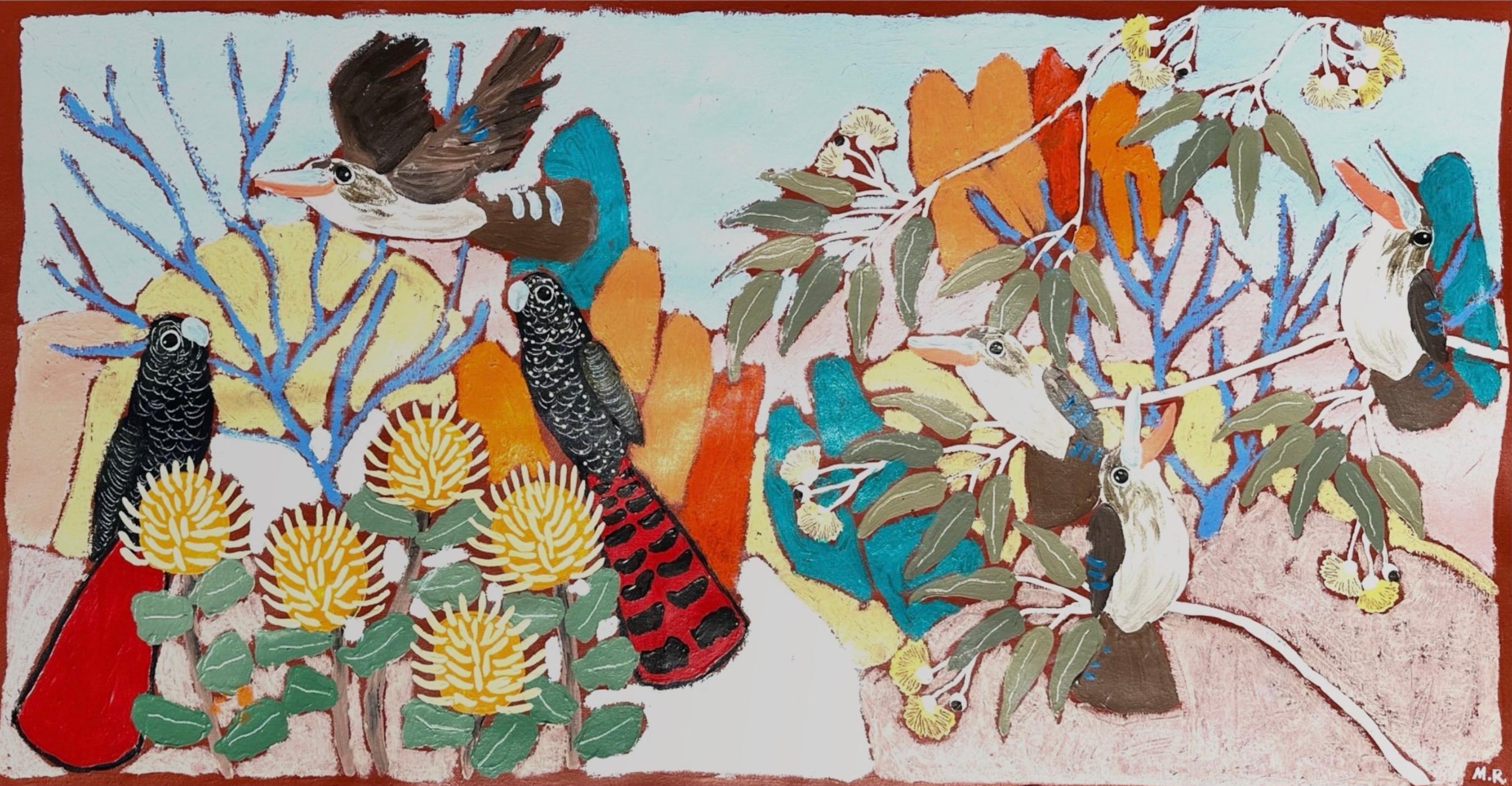 "Australiana" Oil and acrylic painting of Australia's flora and fauna