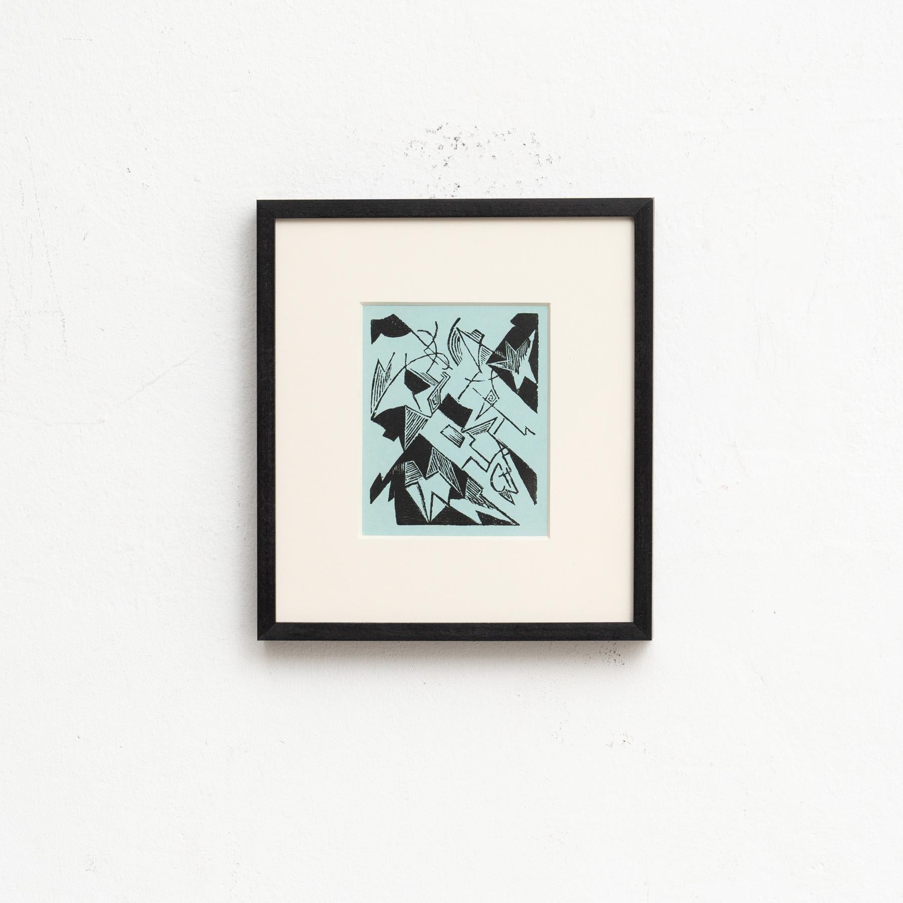 Hannah Höch Nero e Blu Edizione Limitata Astratto  Linoleografia incorniciata

Possiedi un pezzo di storia DADA con questa splendida linoleografia astratta in bianco e nero di Hannah Höch, creata originariamente nel 1915. Questa eccezionale opera