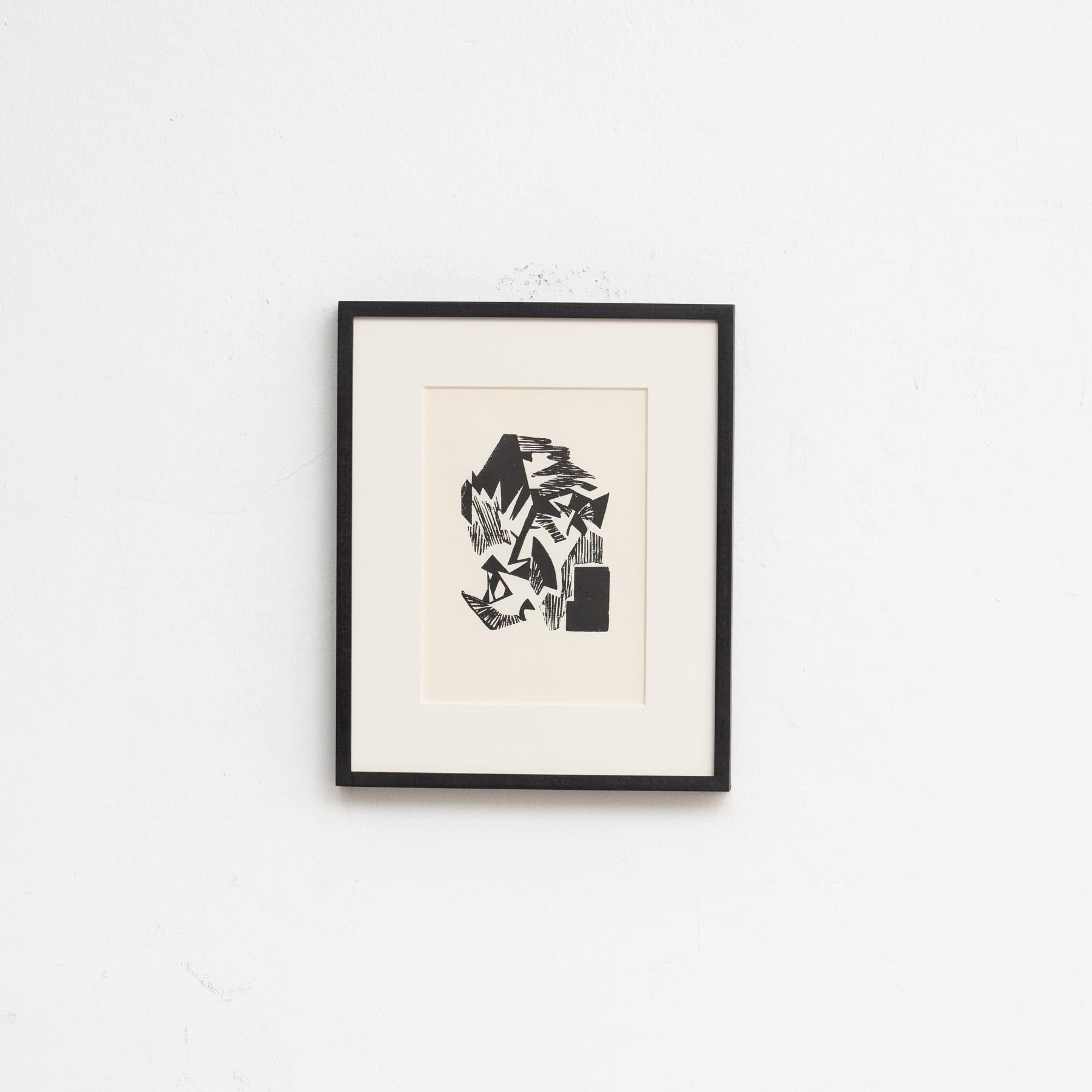 Hannah Höch Edizione limitata in bianco e nero Astratto  Linoleografia incorniciata

Possiedi un pezzo di storia DADA con questa splendida linoleografia astratta in bianco e nero di Hannah Höch, creata originariamente nel 1915. Questa eccezionale