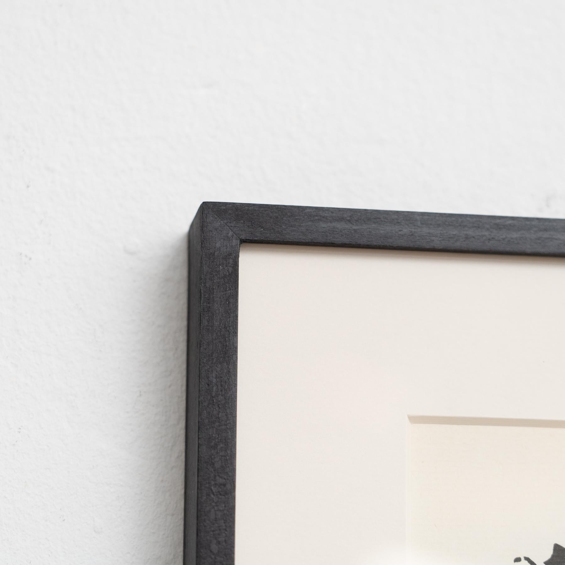 Hannah Höch Edizione limitata in bianco e nero Astratto  Linoleografia incorniciata in vendita 1