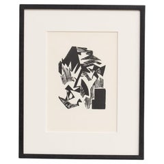 Hannah Höch Black and White Limited Edition Abstract  Framed Linocut
