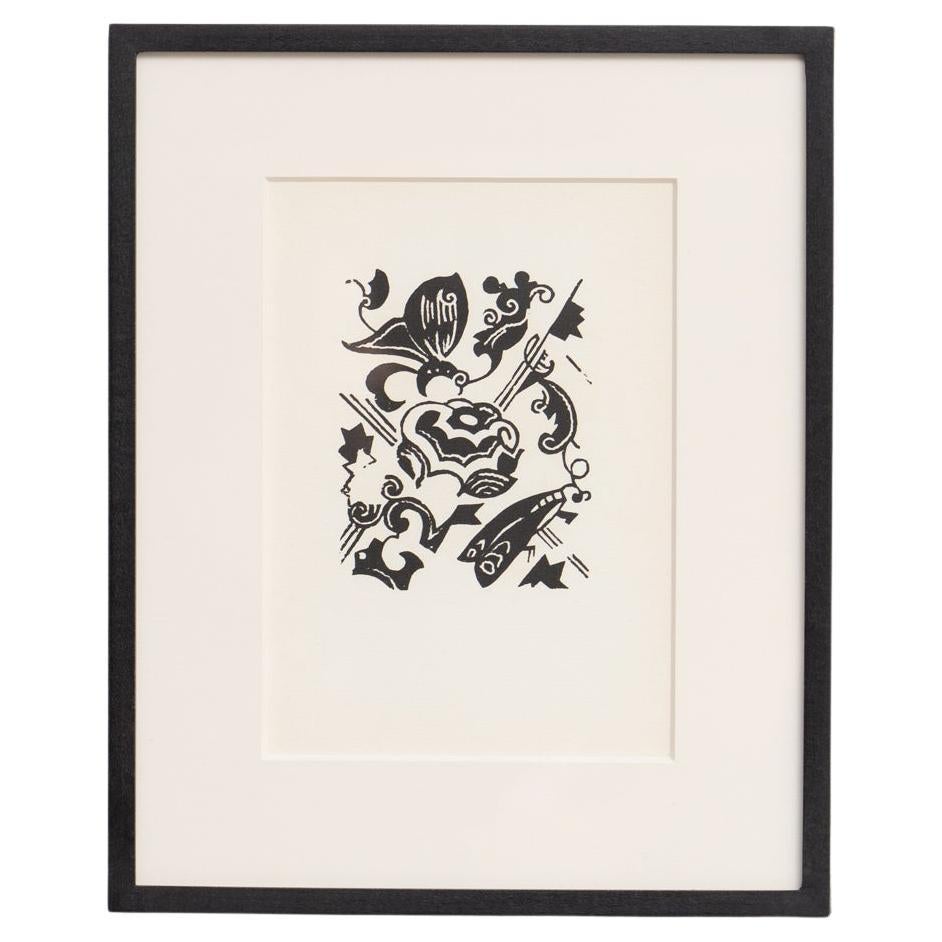 Hannah Höch Black and White Limited Edition Abstract  Framed Linocut