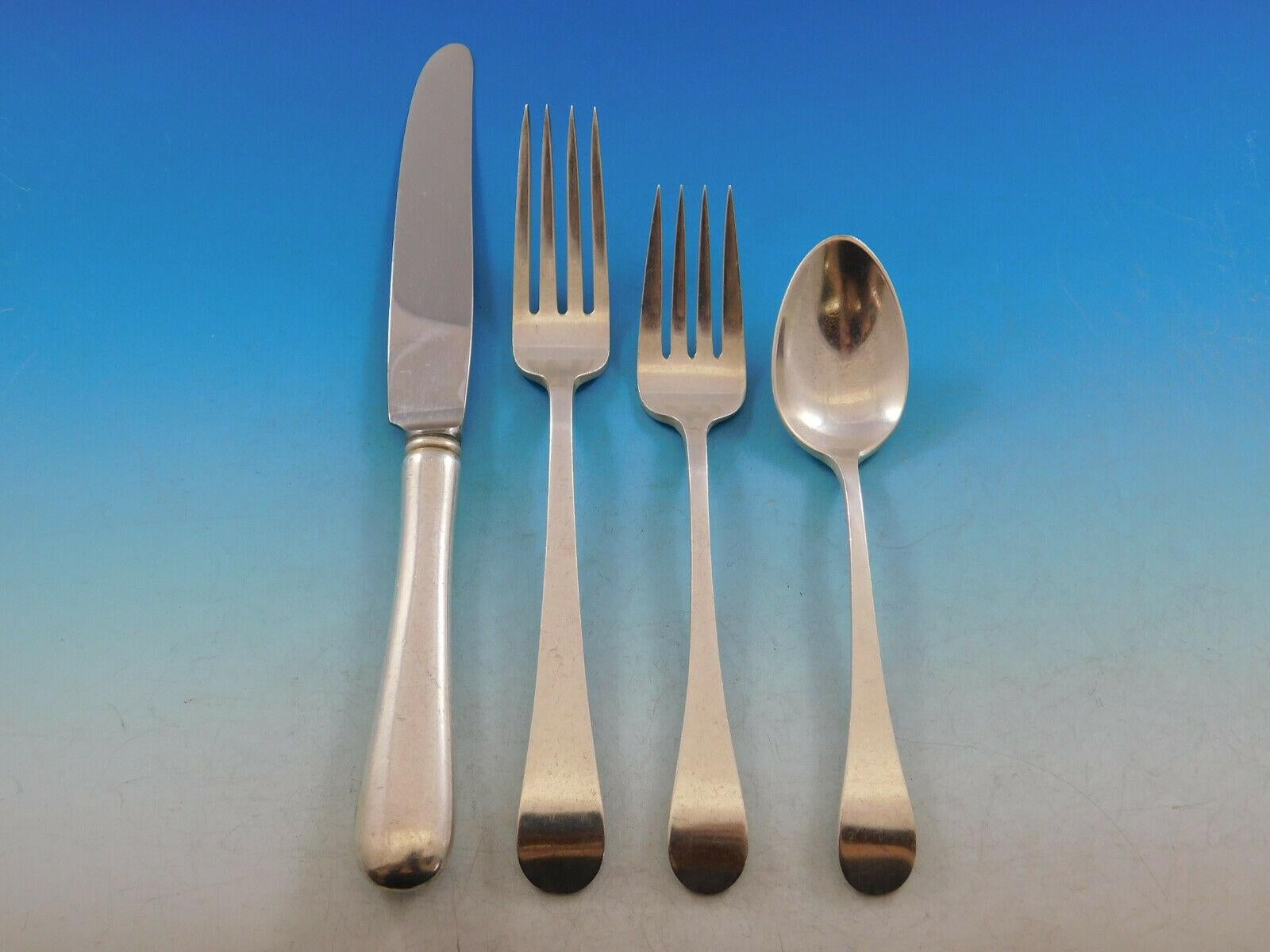 Hannah Hull by Tuttle Sterling Silver Flatware Set for 12 Service 76 Pieces In Excellent Condition In Big Bend, WI