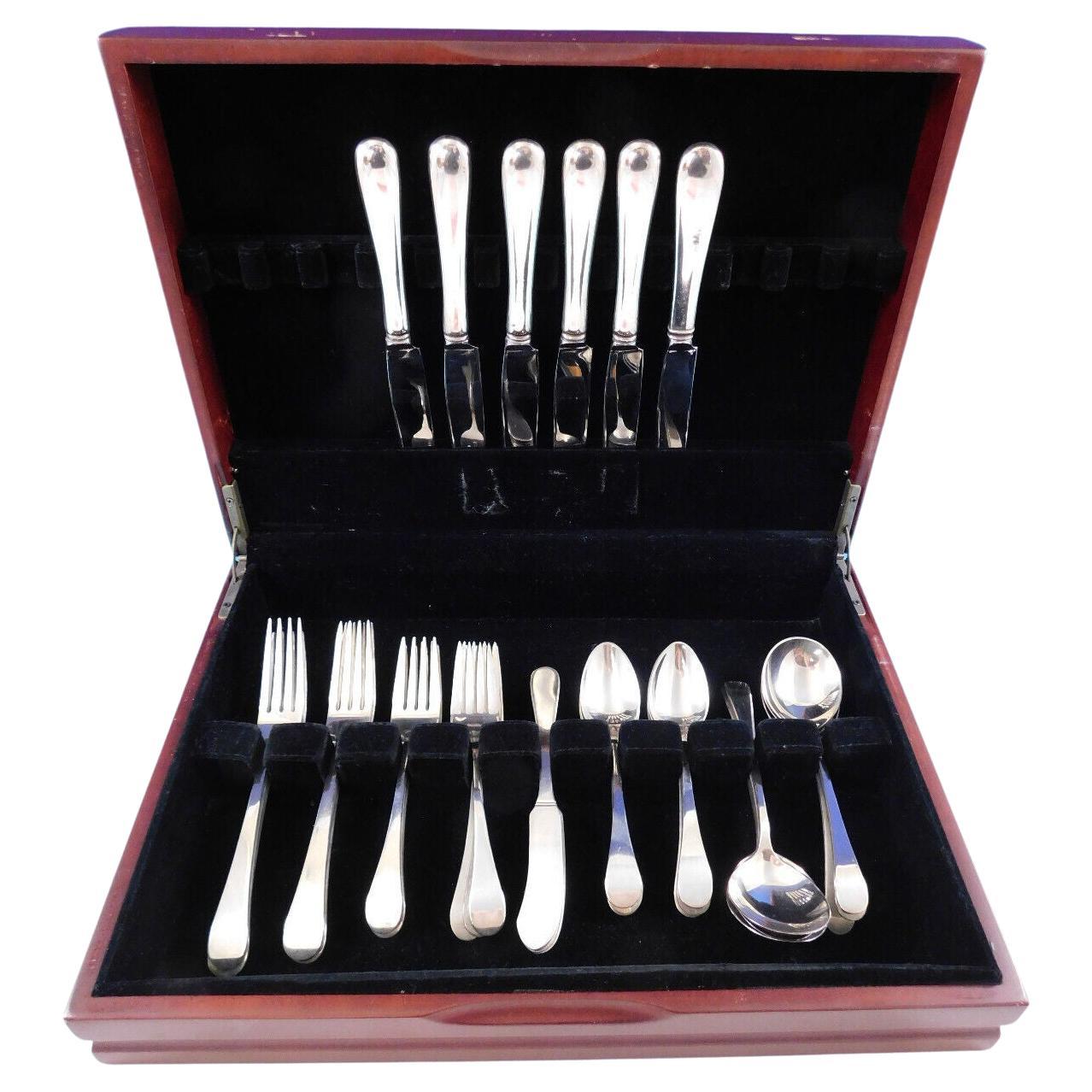 Hannah Hull by Tuttle Sterling Silver Flatware Set for 6 Service 36 Pieces For Sale