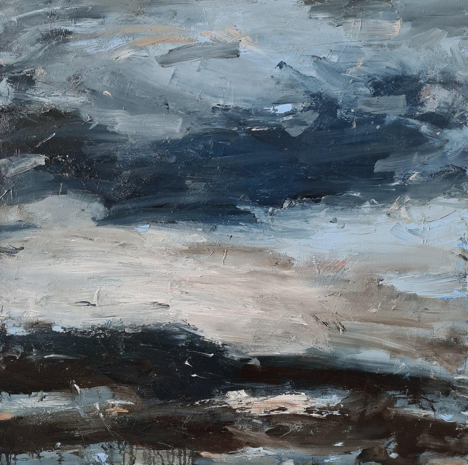 Hannah Ivory Baker Landscape Painting - Almost Evening, North Cornwall