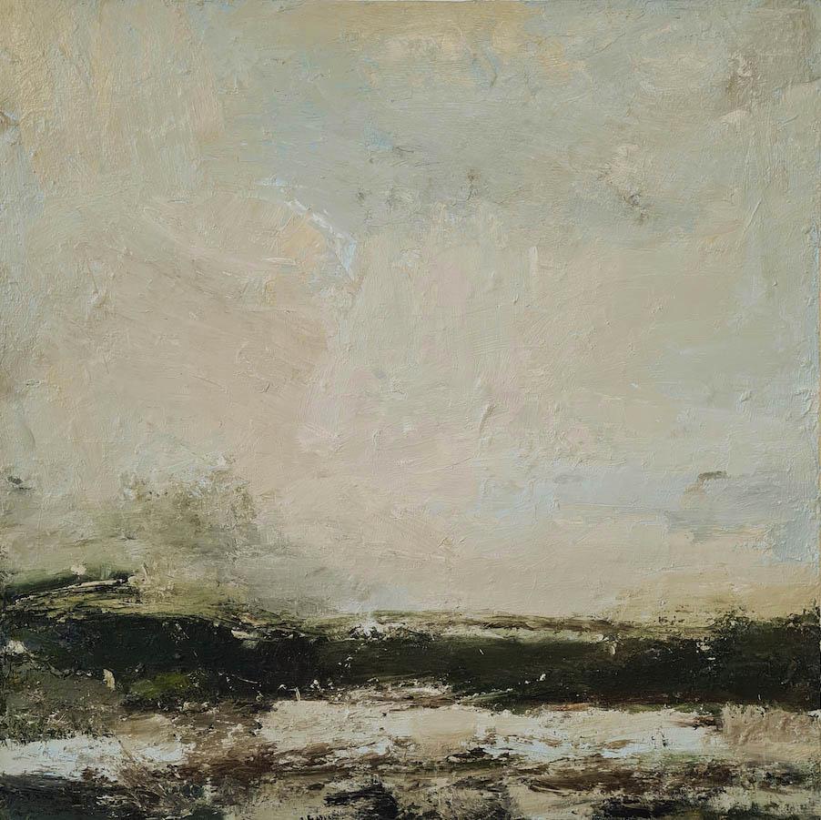 Hannah Ivory Baker Landscape Painting - Overcast, Cornwall
