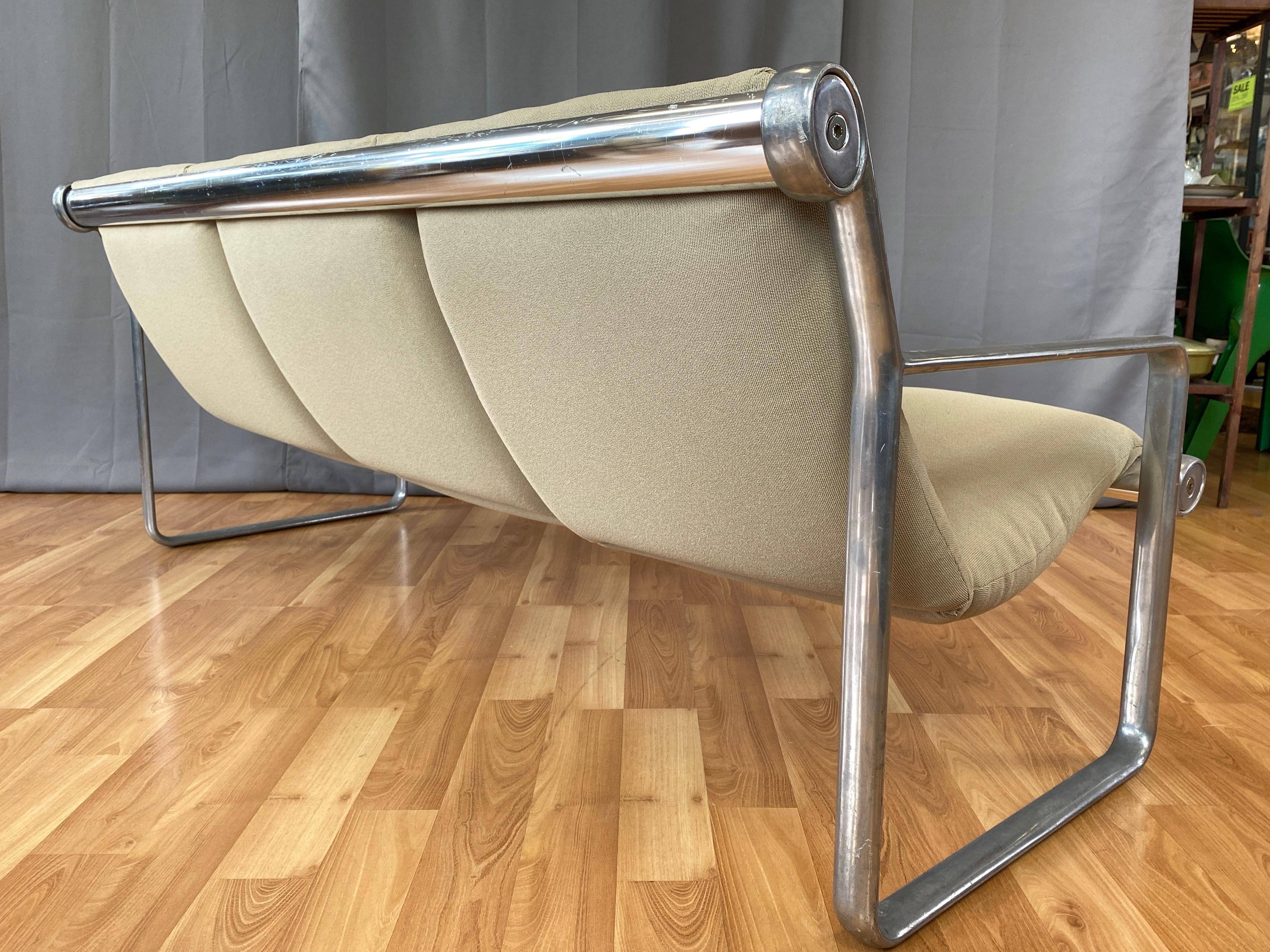Hannah & Morrison for Knoll Aluminum Frame Three-Seat Sling Sofa, 1971 8