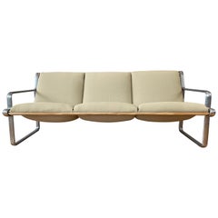 Vintage Hannah & Morrison for Knoll Aluminum Frame Three-Seat Sling Sofa, 1971