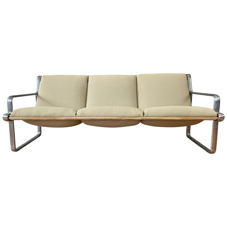 Hannah and Morrison for Knoll Aluminum Frame ThreeSeat Sling Sofa, 1971 at 1stDibs