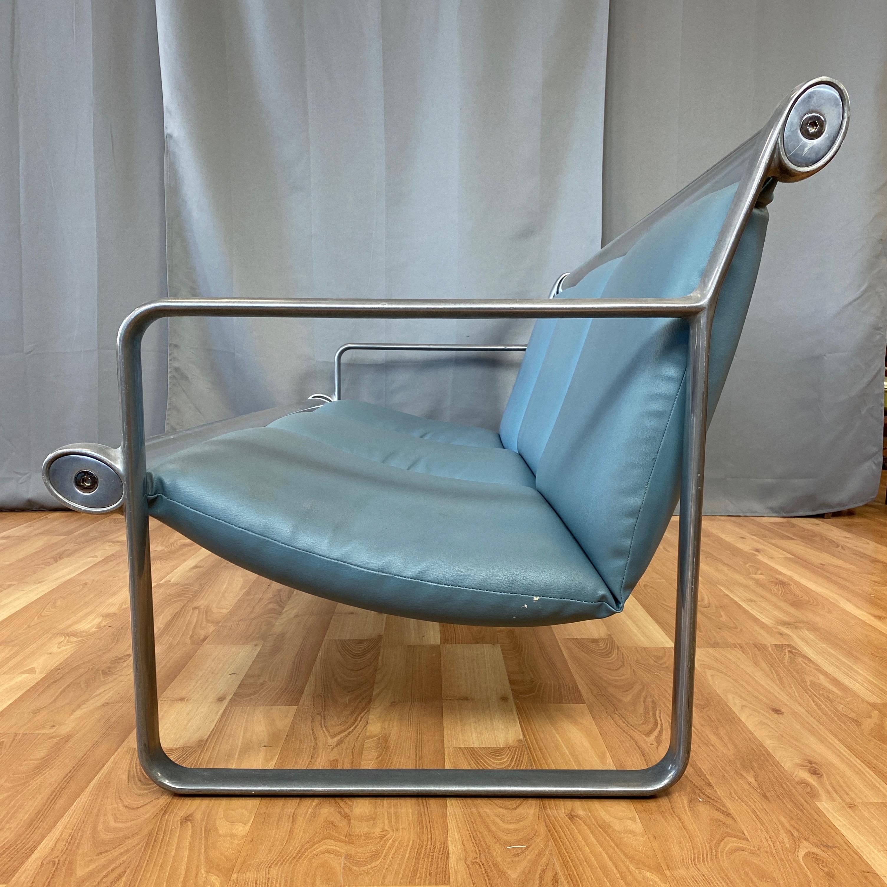 Hannah & Morrison for Knoll Aluminum Three-Seat Sling Sofa 'A', 1971 In Good Condition In San Francisco, CA