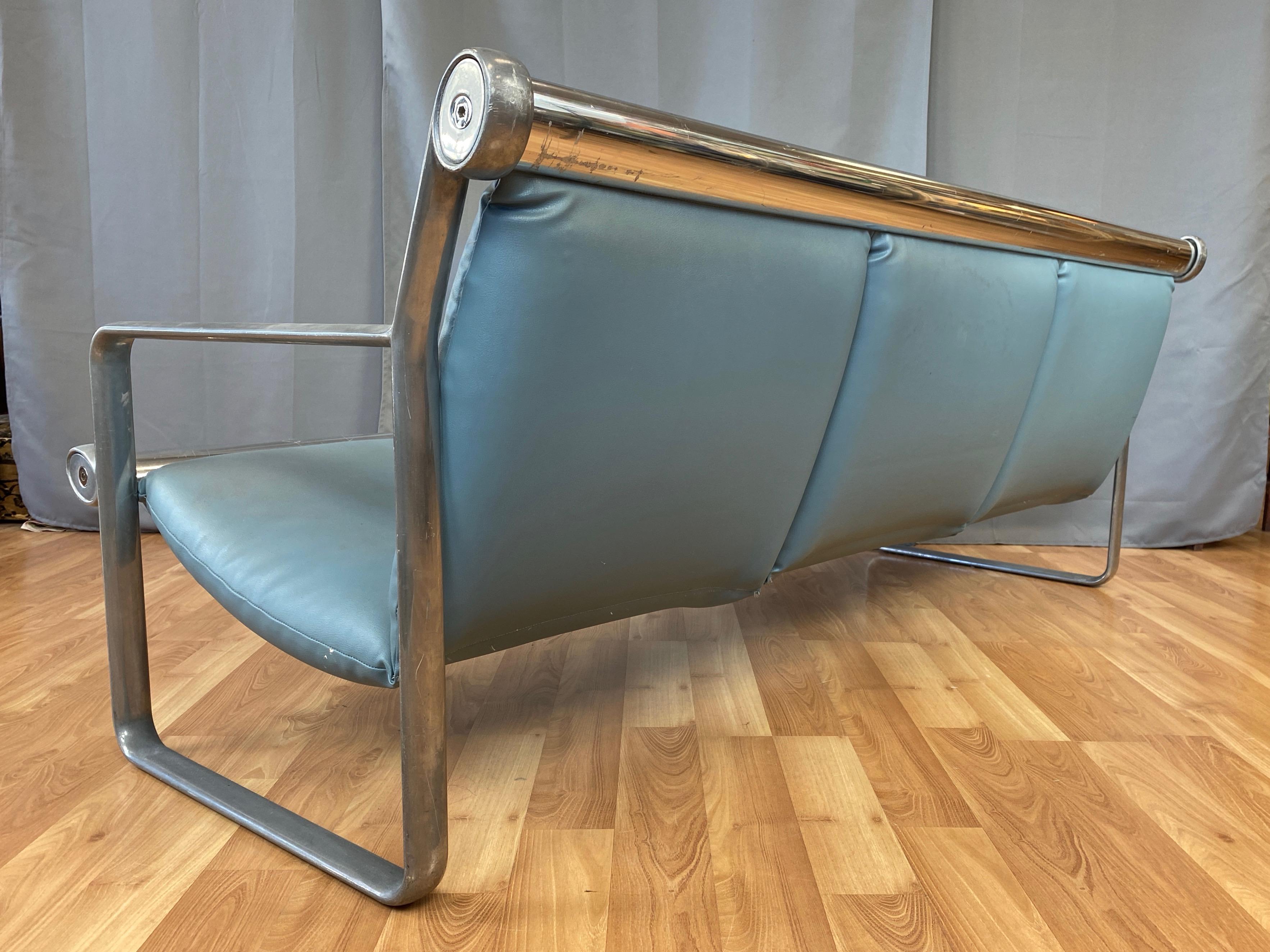 Late 20th Century Hannah & Morrison for Knoll Aluminum Three-Seat Sling Sofa 'A', 1971