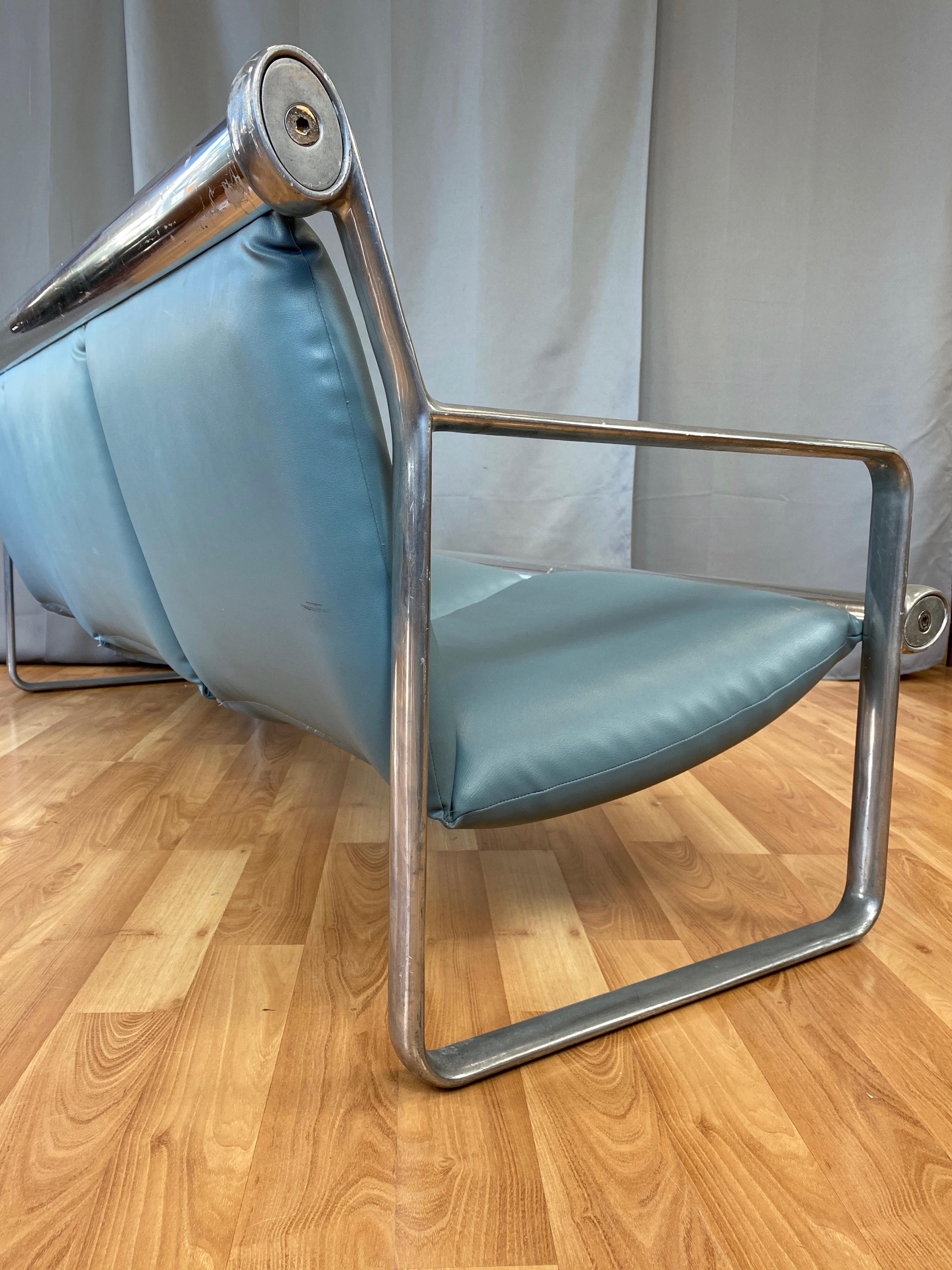 Hannah & Morrison for Knoll Aluminum Three-Seat Sling Sofa 'A', 1971 1