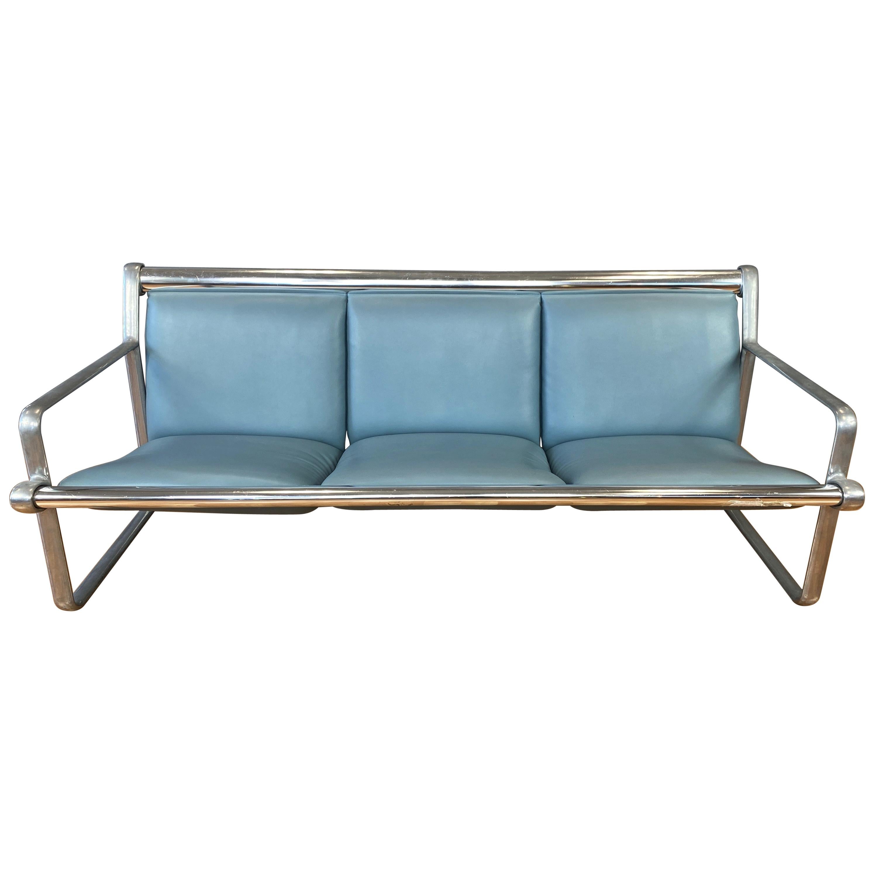 Hannah & Morrison for Knoll Aluminum Three-Seat Sling Sofa 'A', 1971
