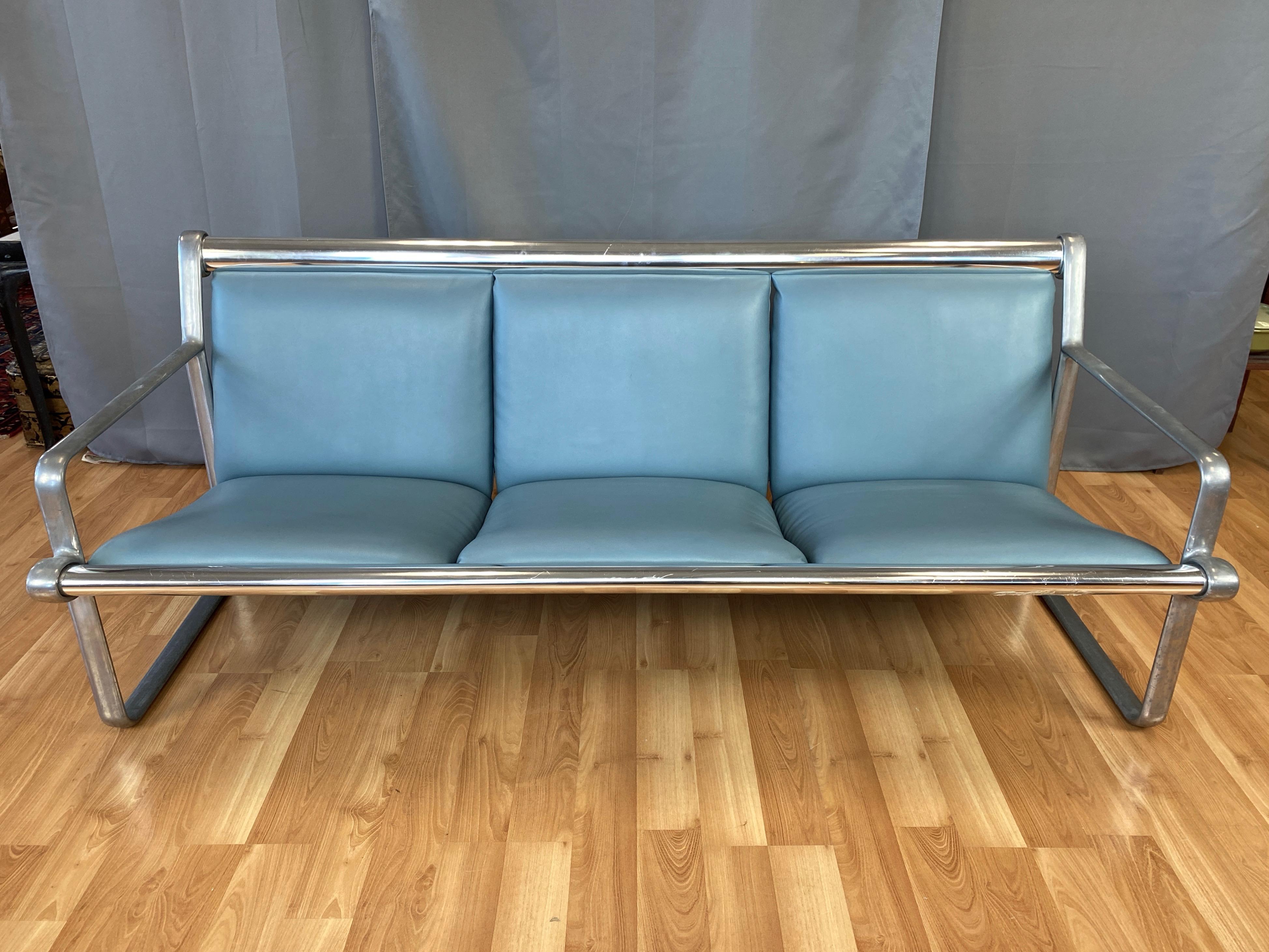 Hannah and Morrison for Knoll Aluminum ThreeSeat Sling Sofa 'B', 1971 at 1stDibs knoll sling sofa