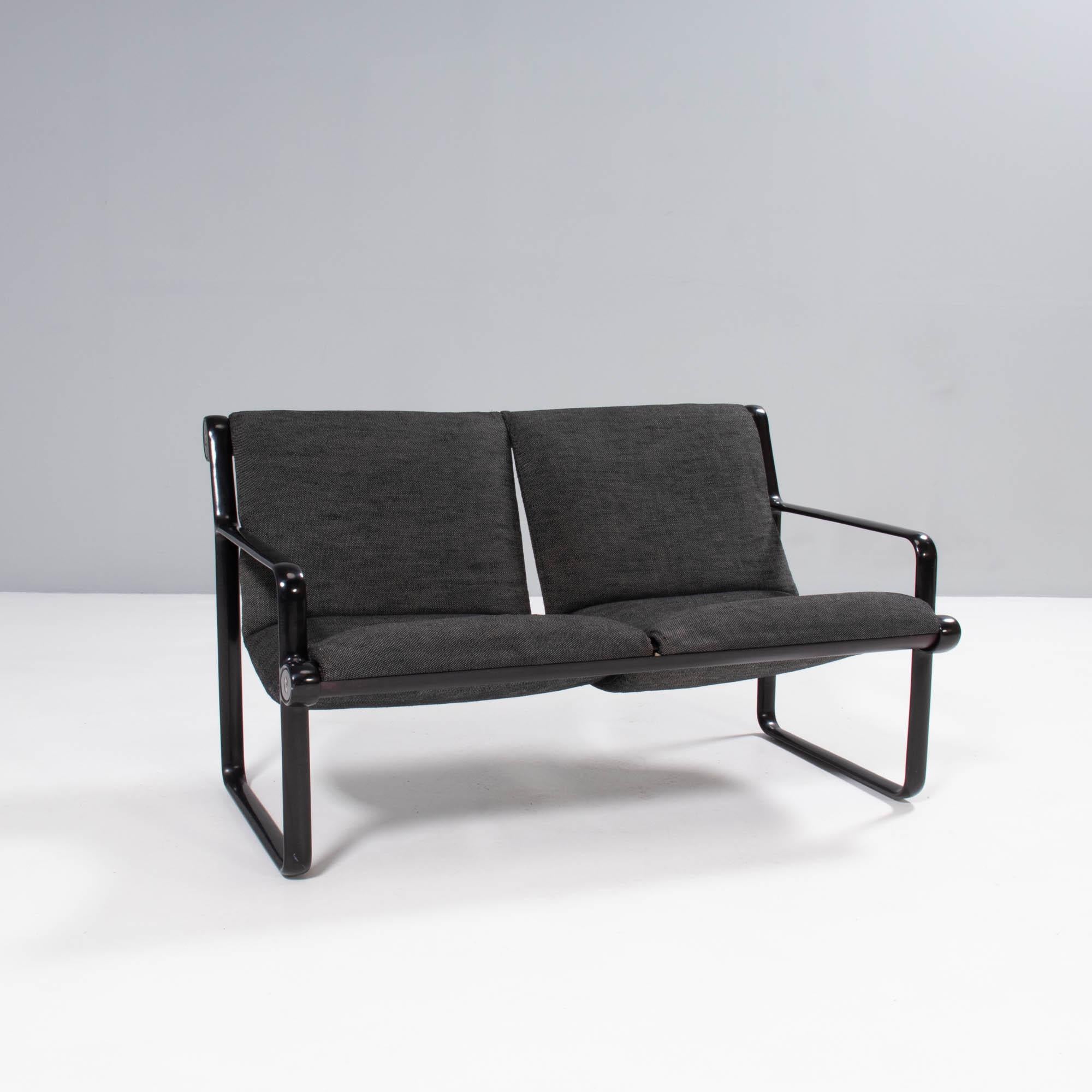 Hannah & Morrison for Knoll Grey Sling Sofa, 1970s In Good Condition For Sale In London, GB