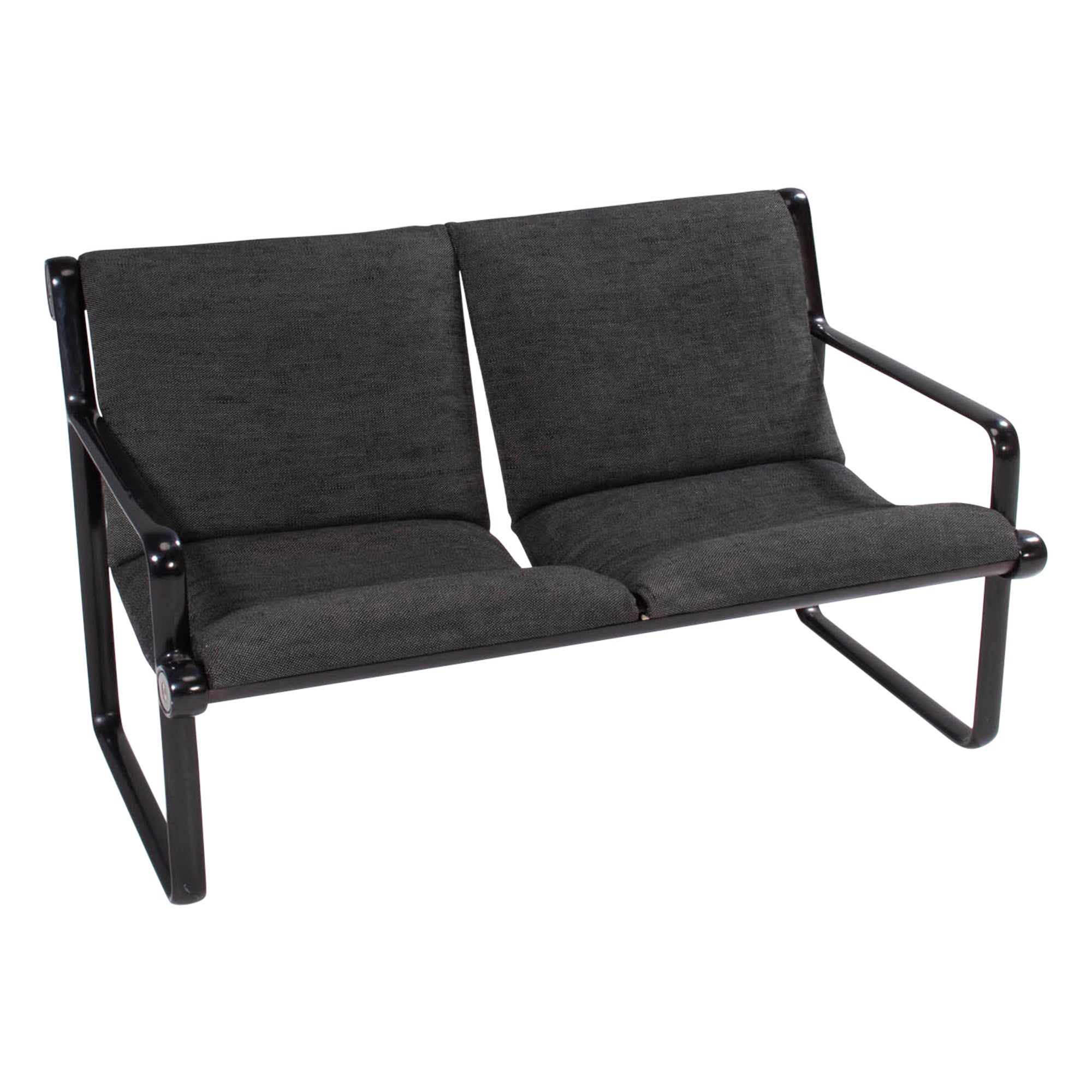 Hannah & Morrison für Knoll Graues Sling Sofa, 1970er Jahre
