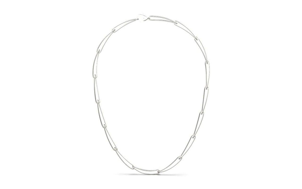 Modern Hannah Necklace, 18K White Gold For Sale