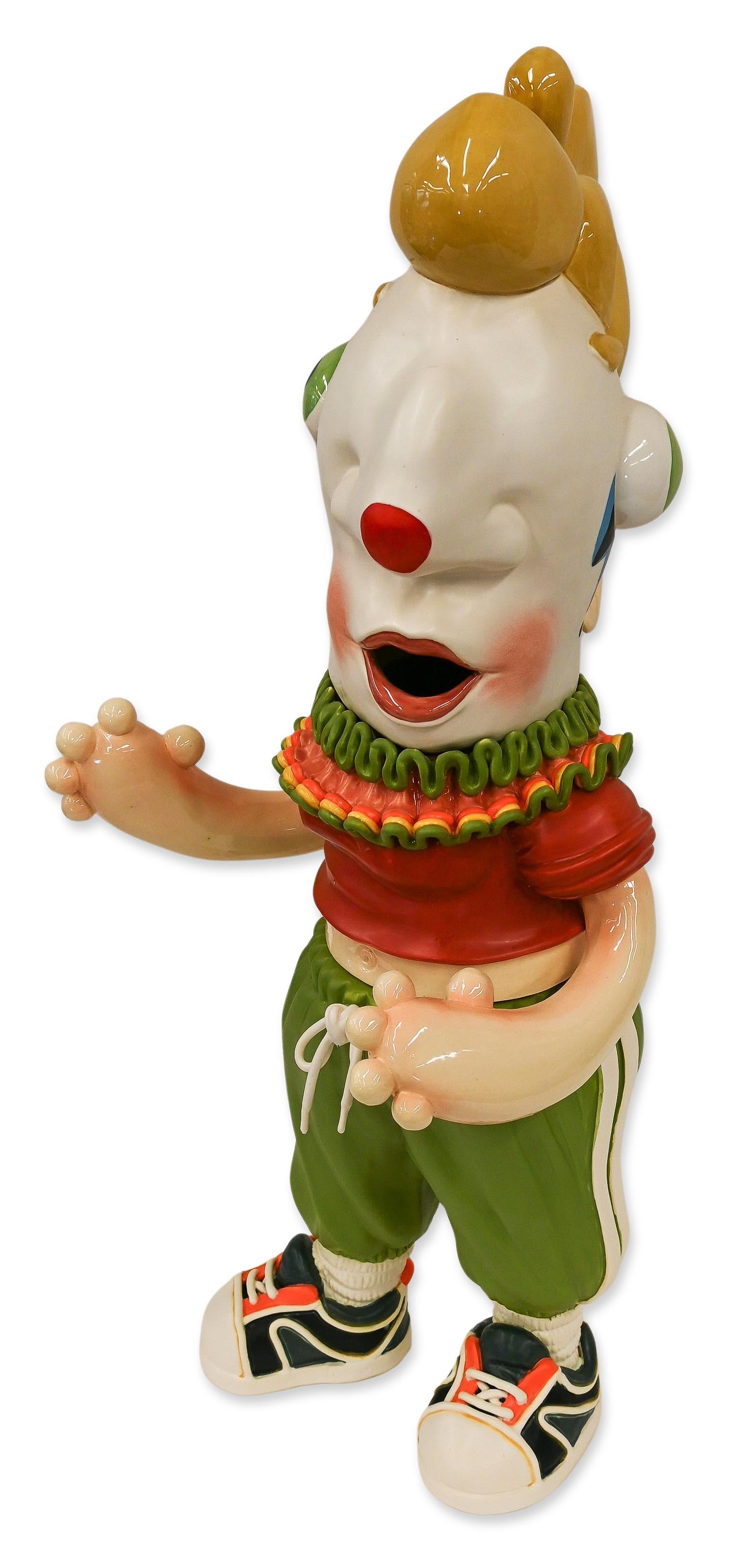 Hannah Schelb
I am a clown (When are you going to start treating me like a joke?)
2025
Ceramic, Glaze, Cone 5 Oxidation, Aluminum Wire, Kanthal Wire
34 x 12 x 14.5 inches (86.4 x 30.5 x 36.8 cm)
Signed
COA provided

*Assembly required. Instructions