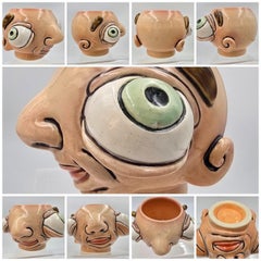 Tasse „Silly Face“ I (verspielt, lustig, große Augen, Trinkgefäß, skurril)