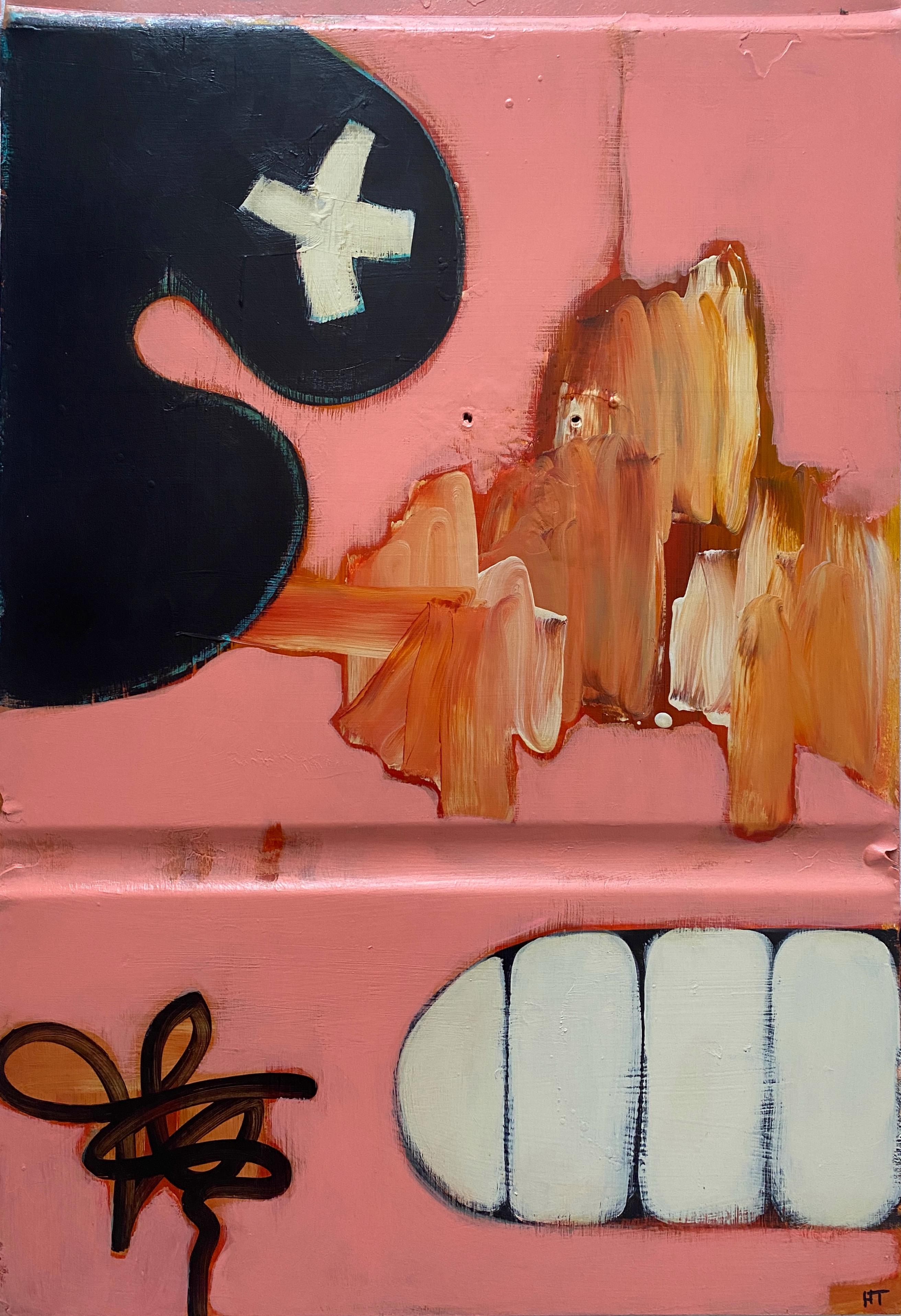 INSENSATE Abstract, Acrylic, Pink, Painting, Metal, Bespoke, Original, London 4
