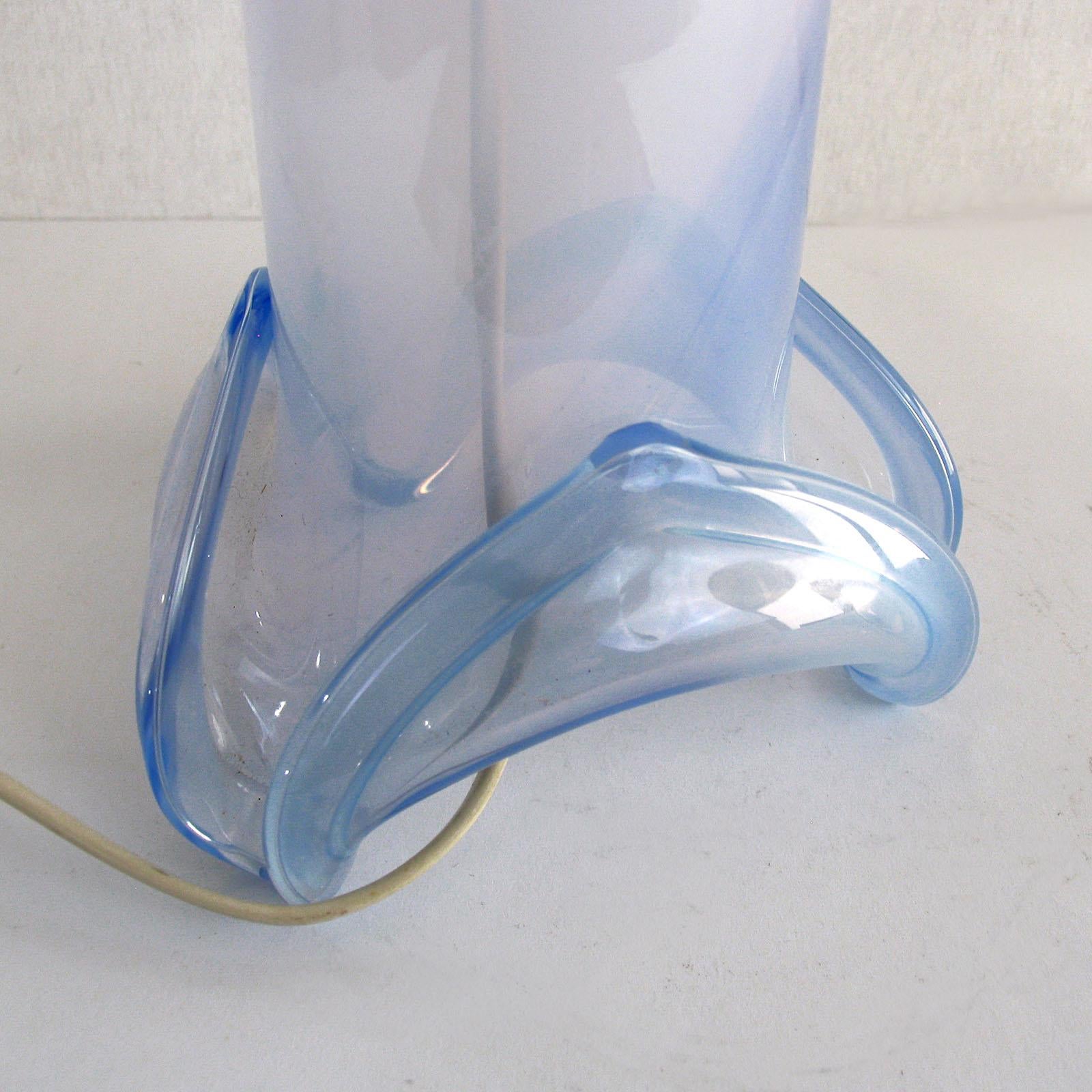 Hanne Dreutler for Studio Ahus Lila Blue Glass Table Lamp For Sale 3
