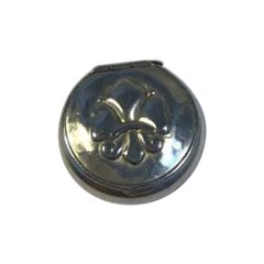 Hanne Emilie Winther Silver Pill Box Fleur-de-lis Motif