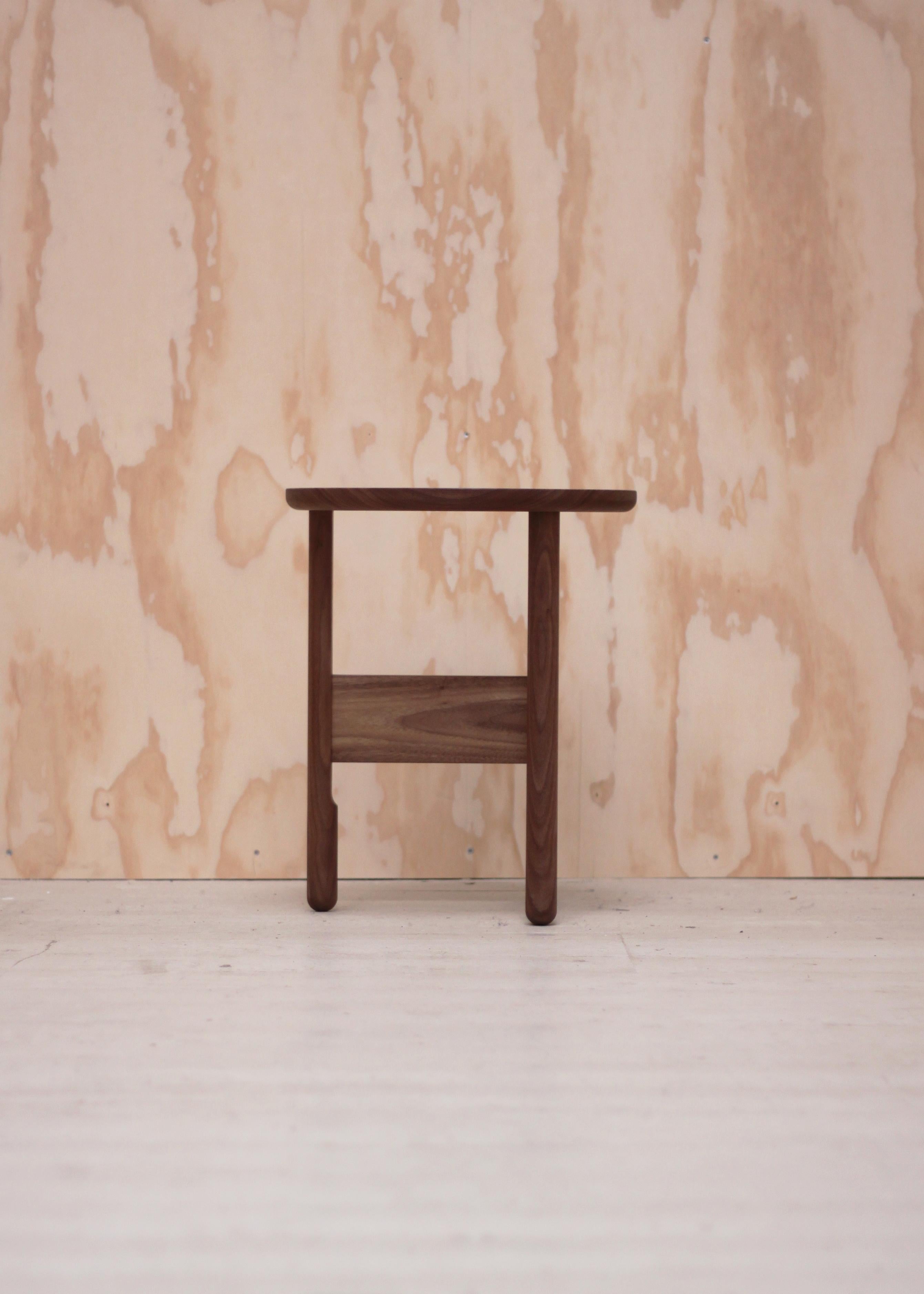 Modern Handmade Hanne Side Table Ø45cm - Walnut - by BACD studio For Sale