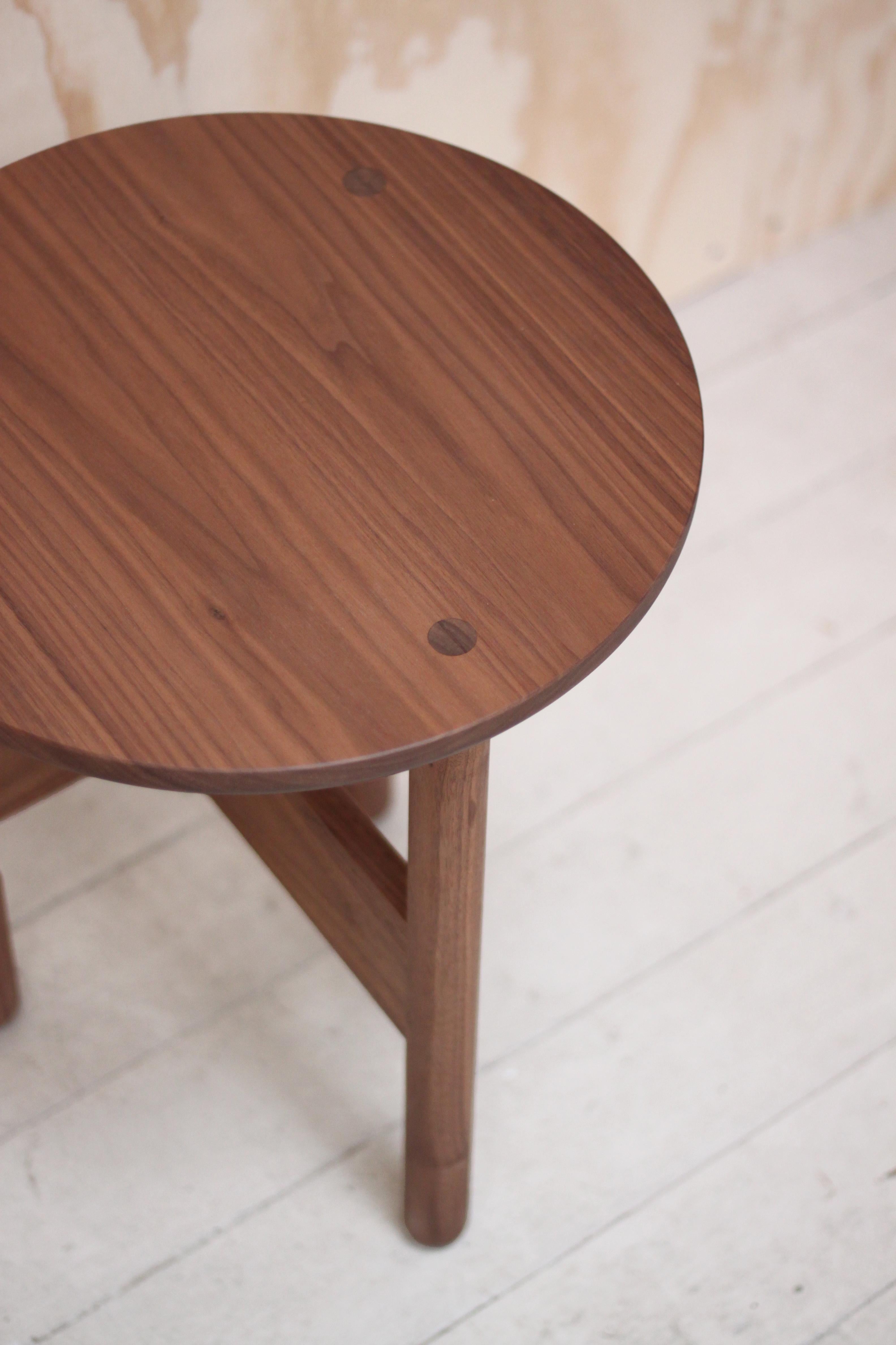 Hand-Crafted Handmade Hanne Side Table Ø45cm - Walnut - by BACD studio For Sale
