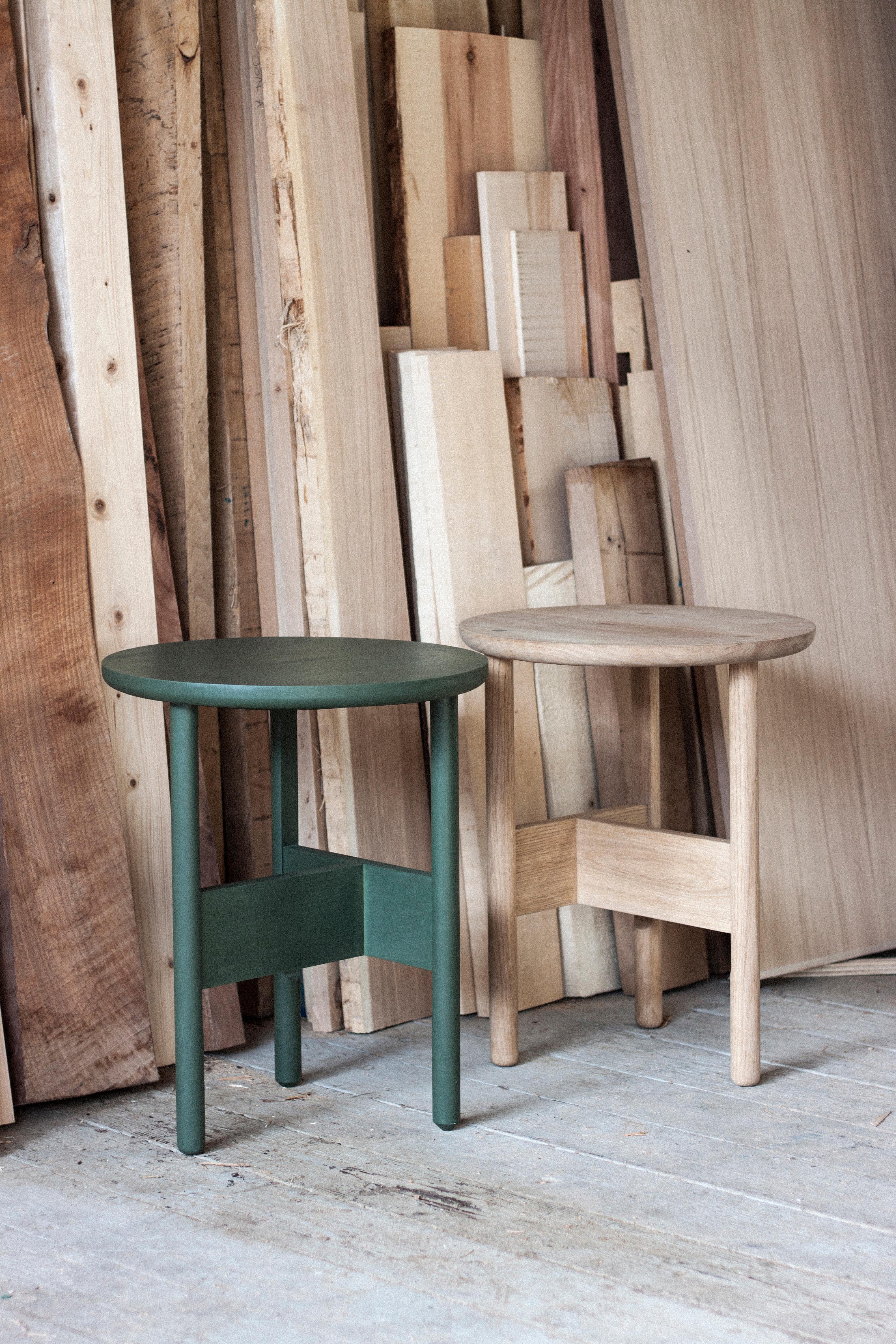 Modern Handmade Hanne Side Table, Ø45cm - Oak - by BACD studio For Sale