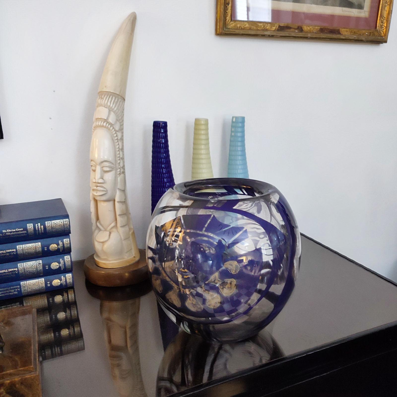 Hannelore Dreutler, Goldgraal Commedia dell'Art Vase, Studio Ahus, Schweden 1987 im Angebot 5