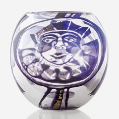 Hannelore Dreutler, Goldgraal Commedia dell'Arte Vase, Studio Ahus, Sweden 1987