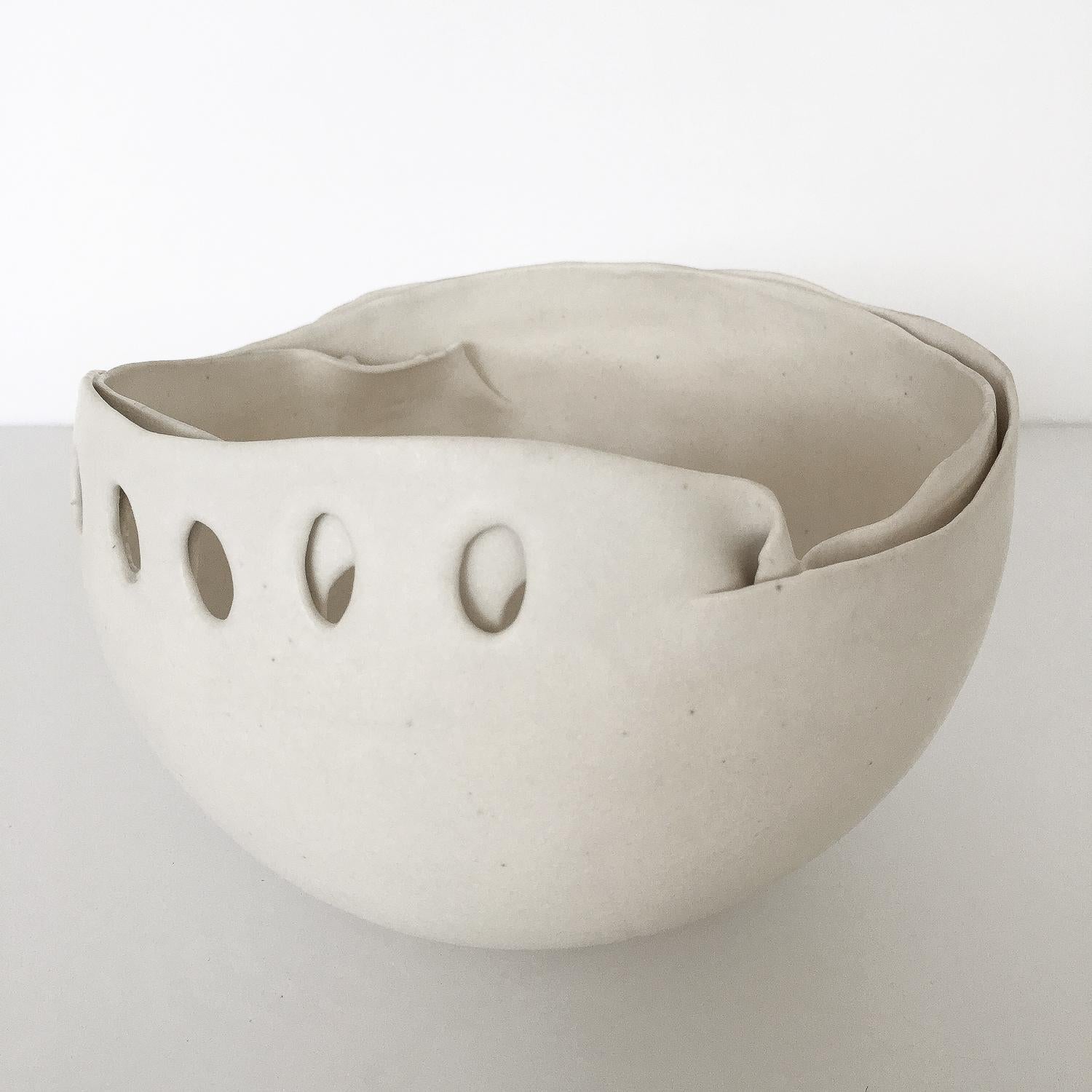 Organic Modern Hannelore Fasciszewski Sculptural Porcelain Bowl