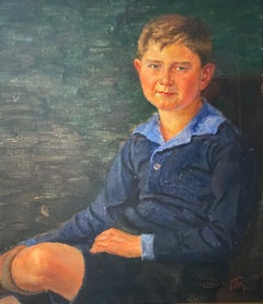 Jeune garçon par Hanne Fritz-München - Huile sur toile 64x73 cm