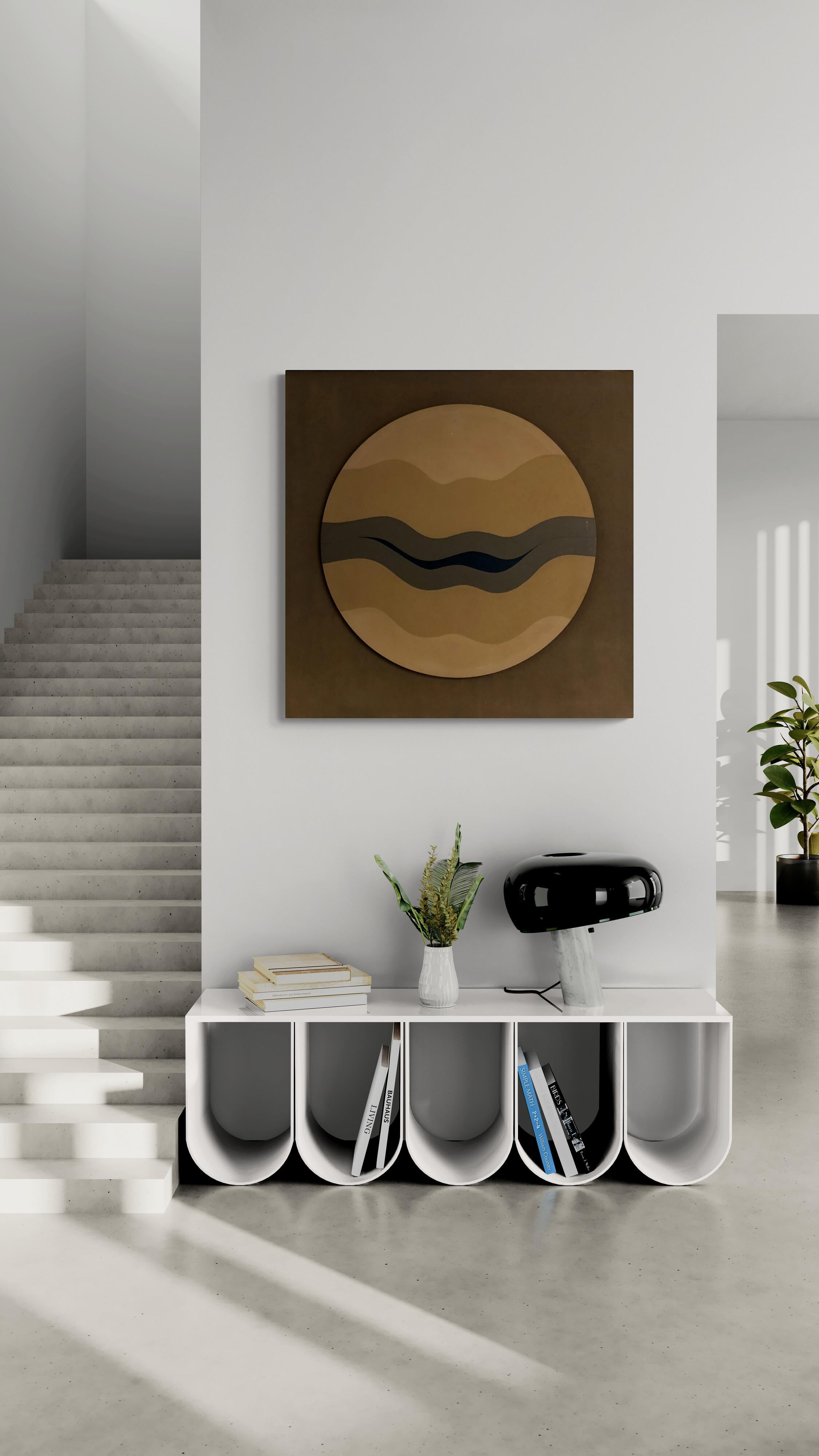 Wave Form II (Wellenform) (Square, Round, Wavy, Modern, Mid-Century) (40% OFF) - Painting by Hannes Grosse