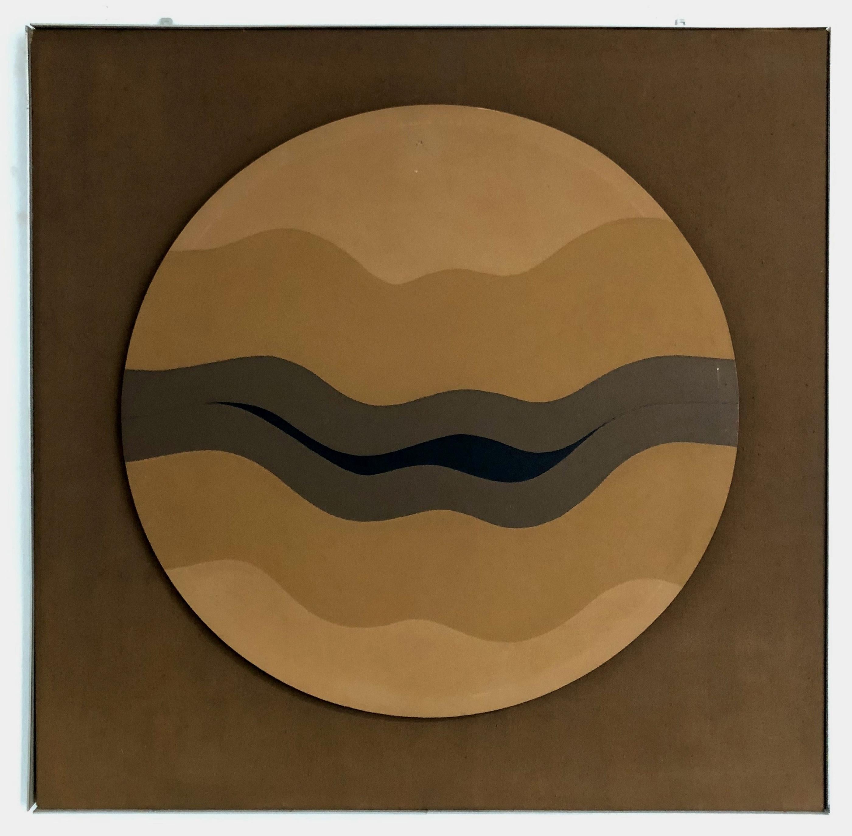 Hannes Grosse Abstract Painting – Wave Form II (Wellenform) (quare, rund, wellenförmig, modern, Mid-Century) (40% OFF)