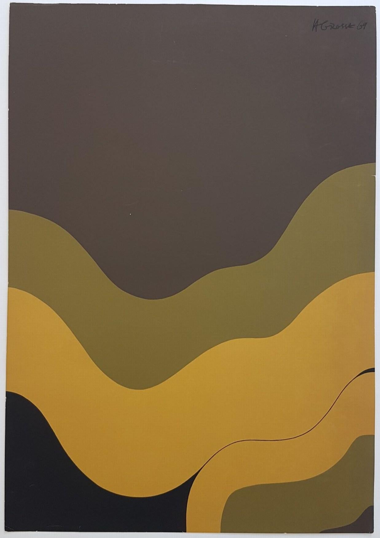 Hannes Grosse Landscape Print - Gestural Abstraction (Waves)