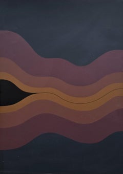Untitled Abstract I (Hard-Edge, Geometric, Wave, Earth Tones, Post-War)