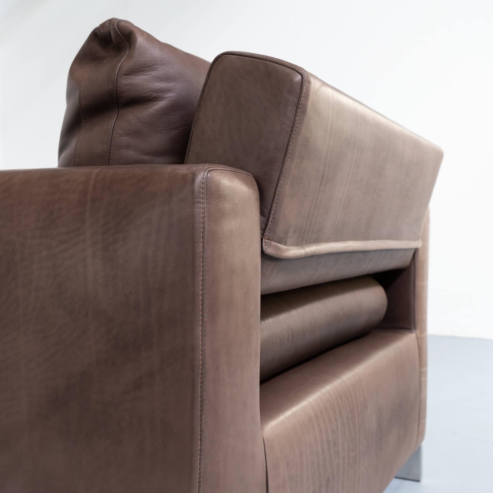 Hannes Wettstein ‘reversi’ Leather Design Fauteuil for Molteni & C Set/2 For Sale 2